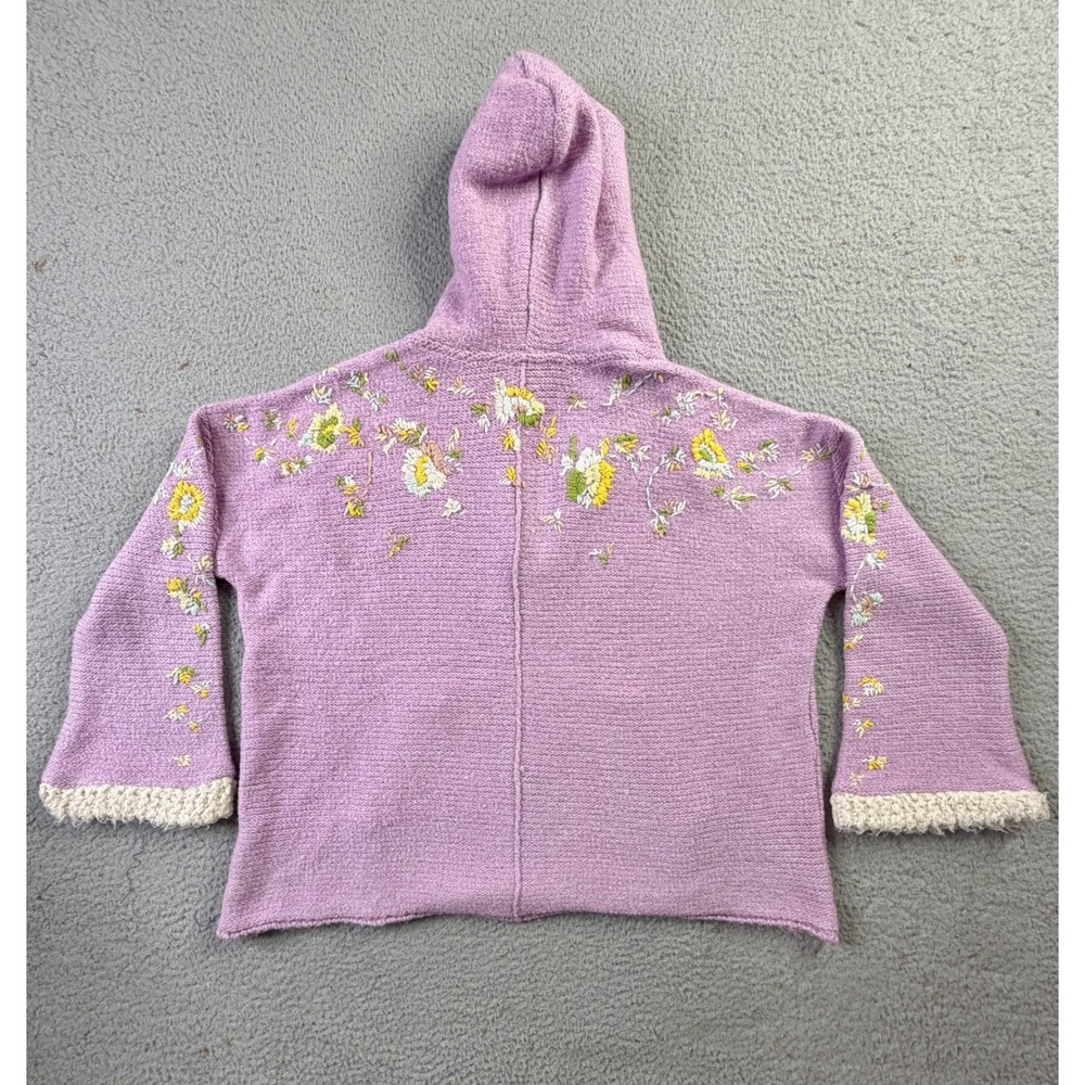 Free People Buttercup Embroidered Lavender Pullover Hoodie Sweater Womens S NWT - Picture 7 of 11